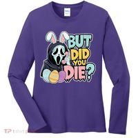 Easter Skeleton Bunny But Did You Dye Spring Egg Women's Long Sleeve Shirt thumb 0