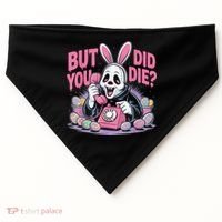 Easter Skeleton Bunny But Did You Dye Spring Egg USA-Made Doggie Bandana thumb 0