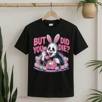 Easter Skeleton Bunny But Did You Dye Spring Egg T-Shirt thumb 2