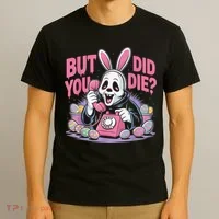 Easter Skeleton Bunny But Did You Dye Spring Egg T-Shirt thumb 3