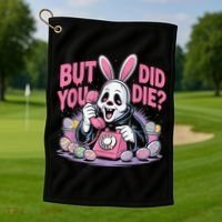Easter Skeleton Bunny But Did You Dye Spring Egg Golf Towel thumb 1