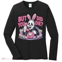 Easter Skeleton Bunny But Did You Dye Spring Egg Women's Long Sleeve Shirt thumb 0
