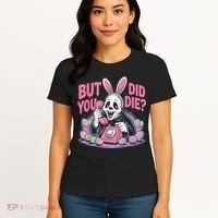 Easter Skeleton Bunny But Did You Dye Spring Egg Women's T-Shirt thumb 4