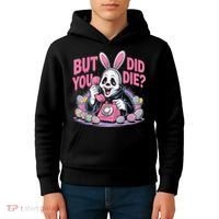 Easter Skeleton Bunny But Did You Dye Spring Egg Kids Hoodie thumb 4