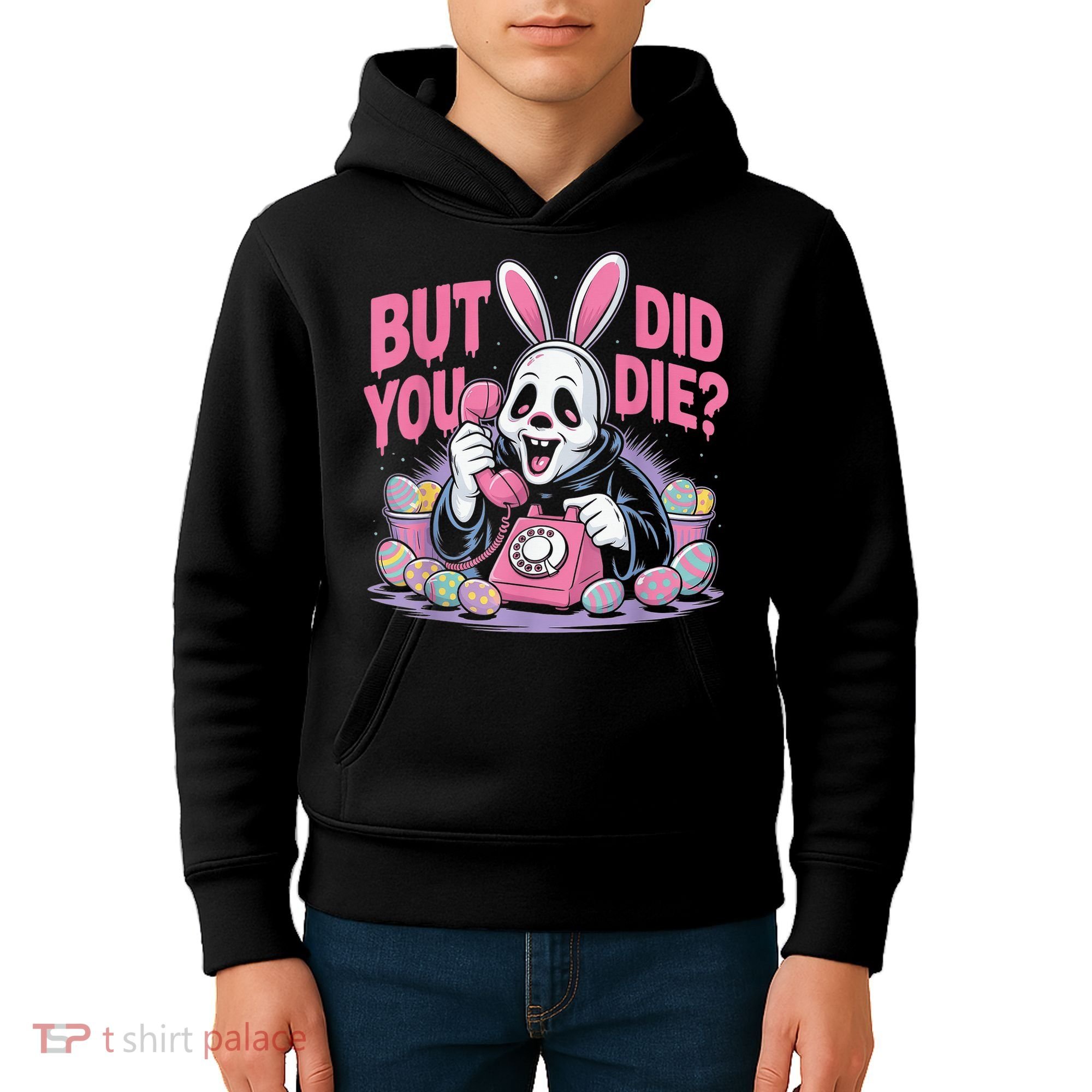 Easter Skeleton Bunny But Did You Dye Spring Egg Kids Hoodie