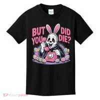 Easter Skeleton Bunny But Did You Dye Spring Egg Kids T-Shirt thumb 0