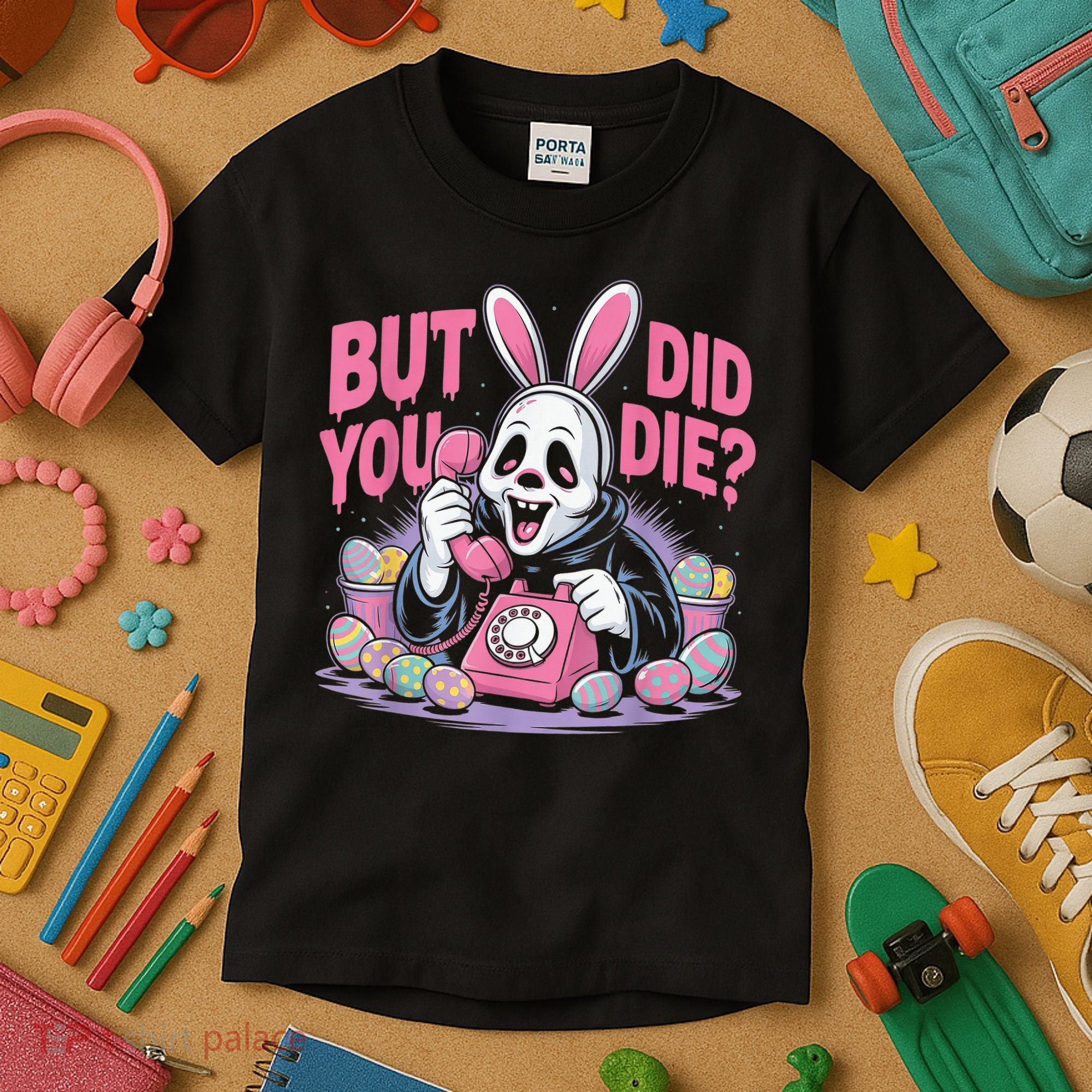 Easter Skeleton Bunny But Did You Dye Spring Egg Kids T-Shirt