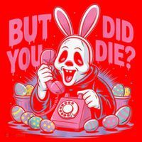 Easter Skeleton Bunny But Did You Dye Spring Egg Santa Hat thumb 1