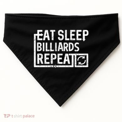 Eat Sleep Billiards Gift USA-Made Doggie Bandana
