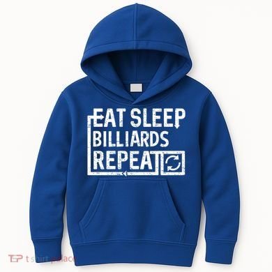 Eat Sleep Billiards Gift Kids Hoodie