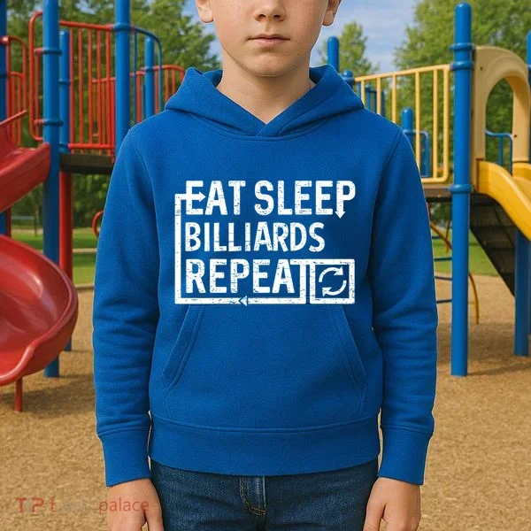 Eat Sleep Billiards Gift Kids Hoodie