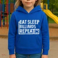 Eat Sleep Billiards Gift Kids Hoodie thumb 3