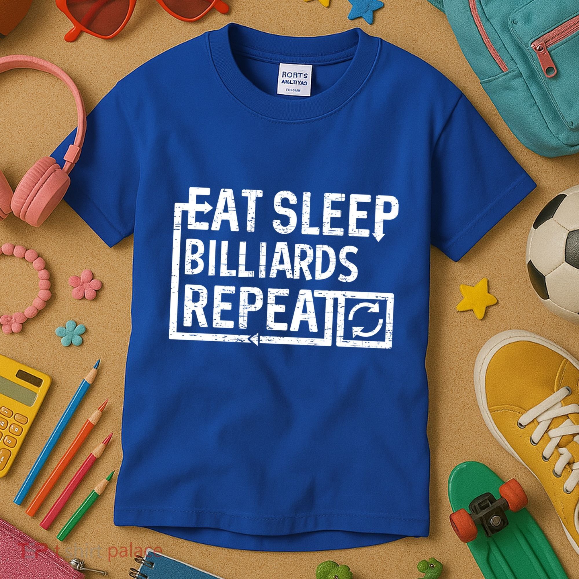 Eat Sleep Billiards Gift Kids T-Shirt
