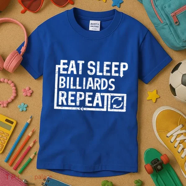 Eat Sleep Billiards Gift Kids T-Shirt