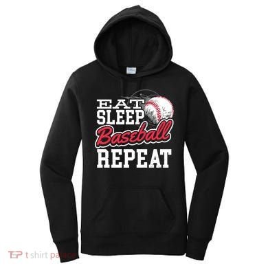 Eat Sleep Baseball Repeat Baseball Player Sports Lover Gift Women's Hoodie