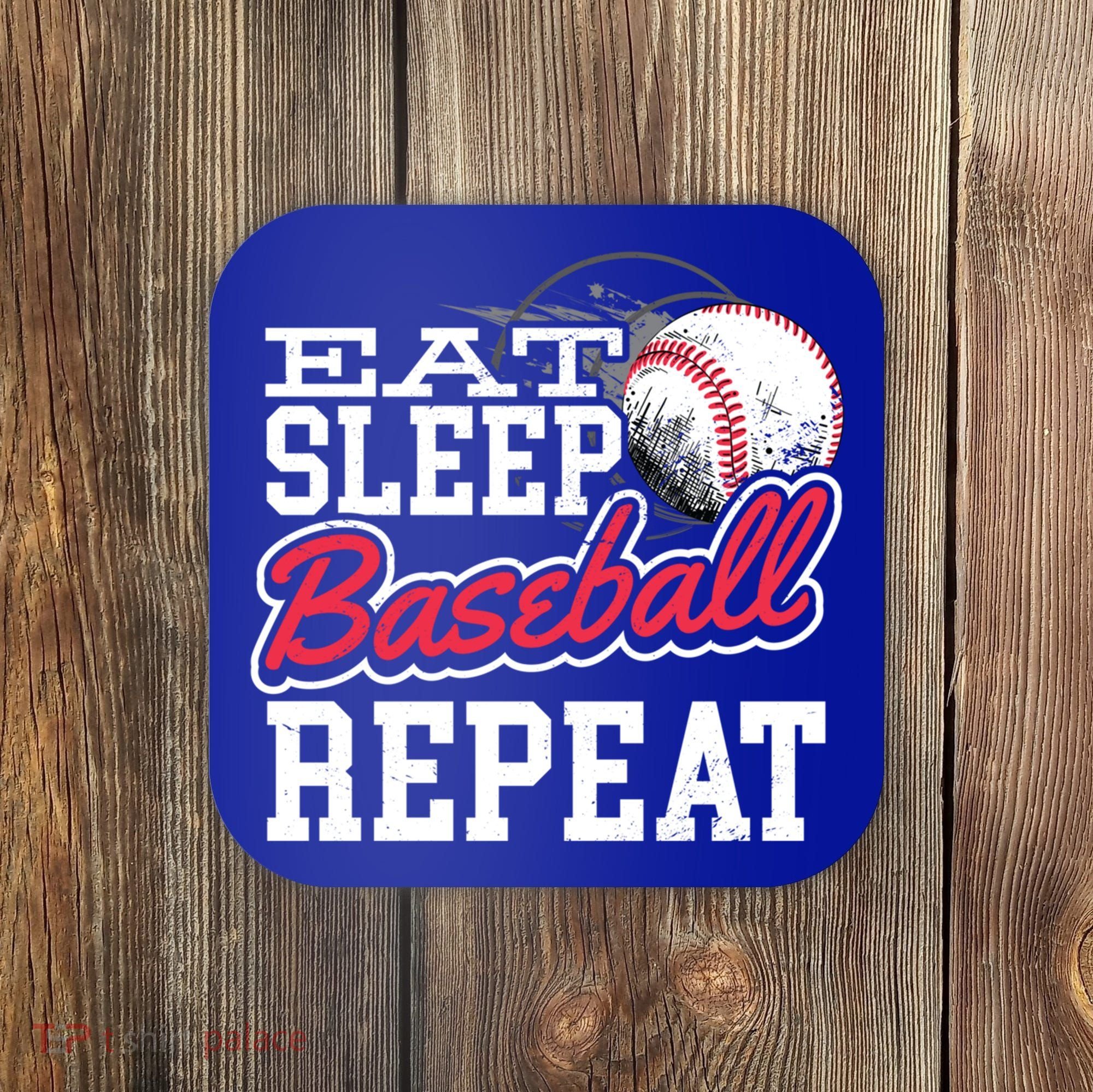 Eat Sleep Baseball Repeat Baseball Player Sports Lover Gift Coaster