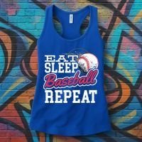 Eat Sleep Baseball Repeat Baseball Player Sports Lover Gift Women's Tank Top thumb 3