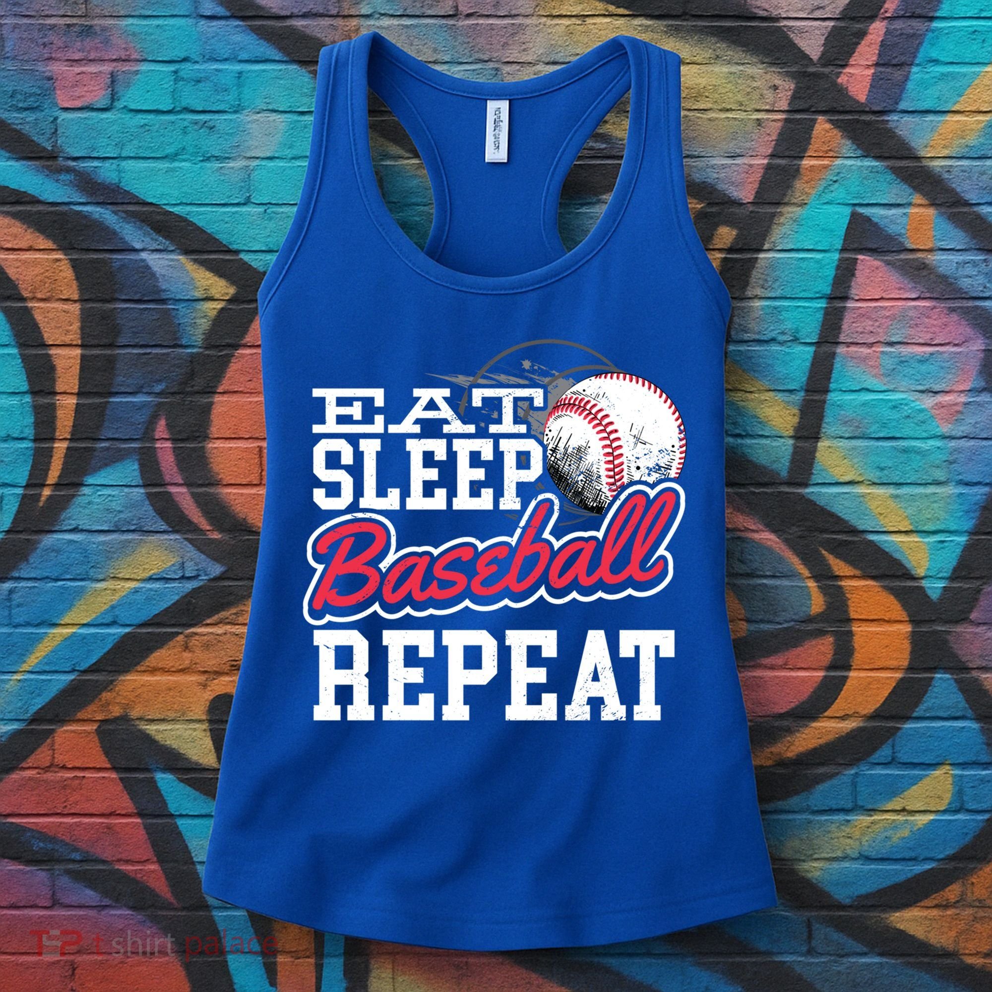 Eat Sleep Baseball Repeat Baseball Player Sports Lover Gift Women's Tank Top