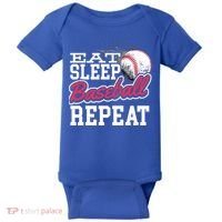 Eat Sleep Baseball Repeat Baseball Player Sports Lover Gift Baby Bodysuit thumb 0