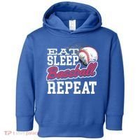 Eat Sleep Baseball Repeat Baseball Player Sports Lover Gift Toddler Hoodie thumb 0