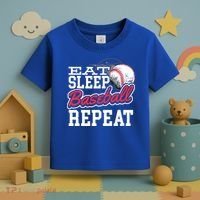 Eat Sleep Baseball Repeat Baseball Player Sports Lover Gift Toddler T-Shirt thumb 3