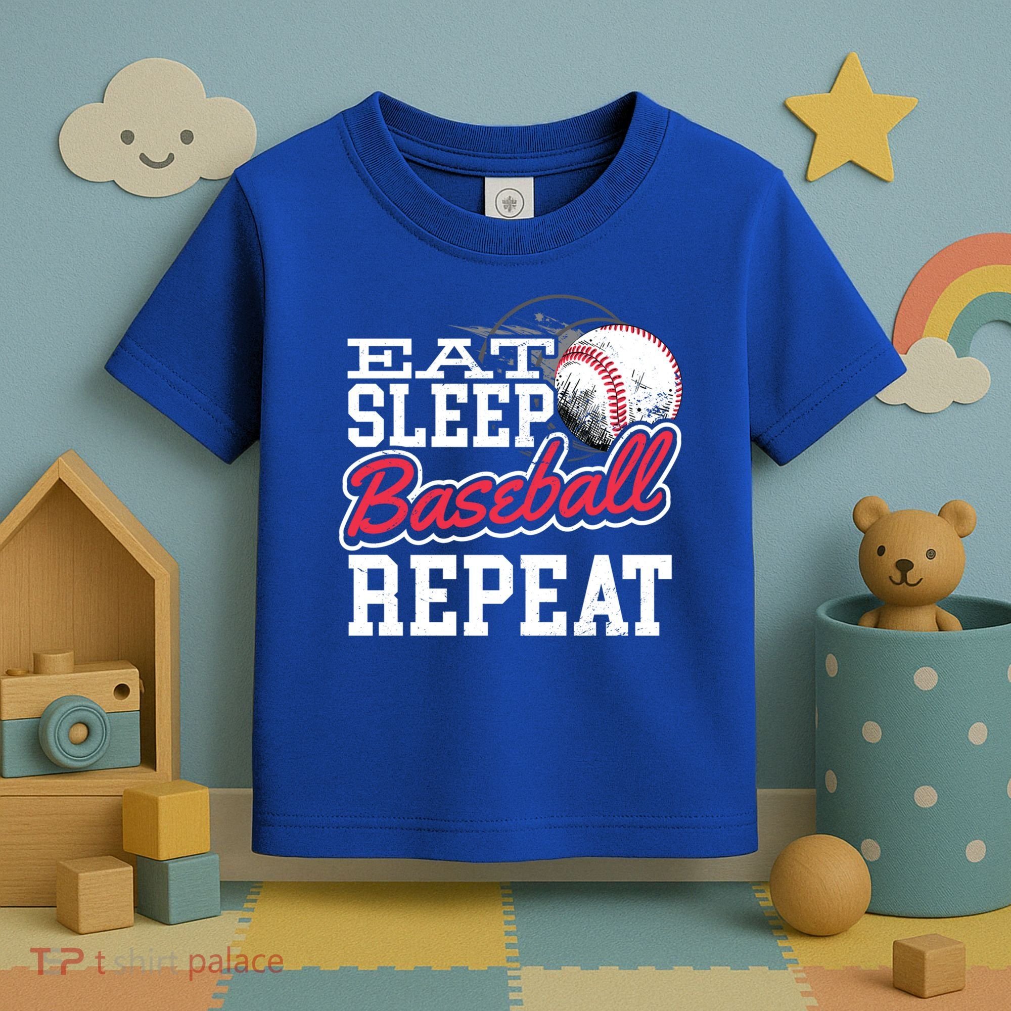 Eat Sleep Baseball Repeat Baseball Player Sports Lover Gift Toddler T-Shirt