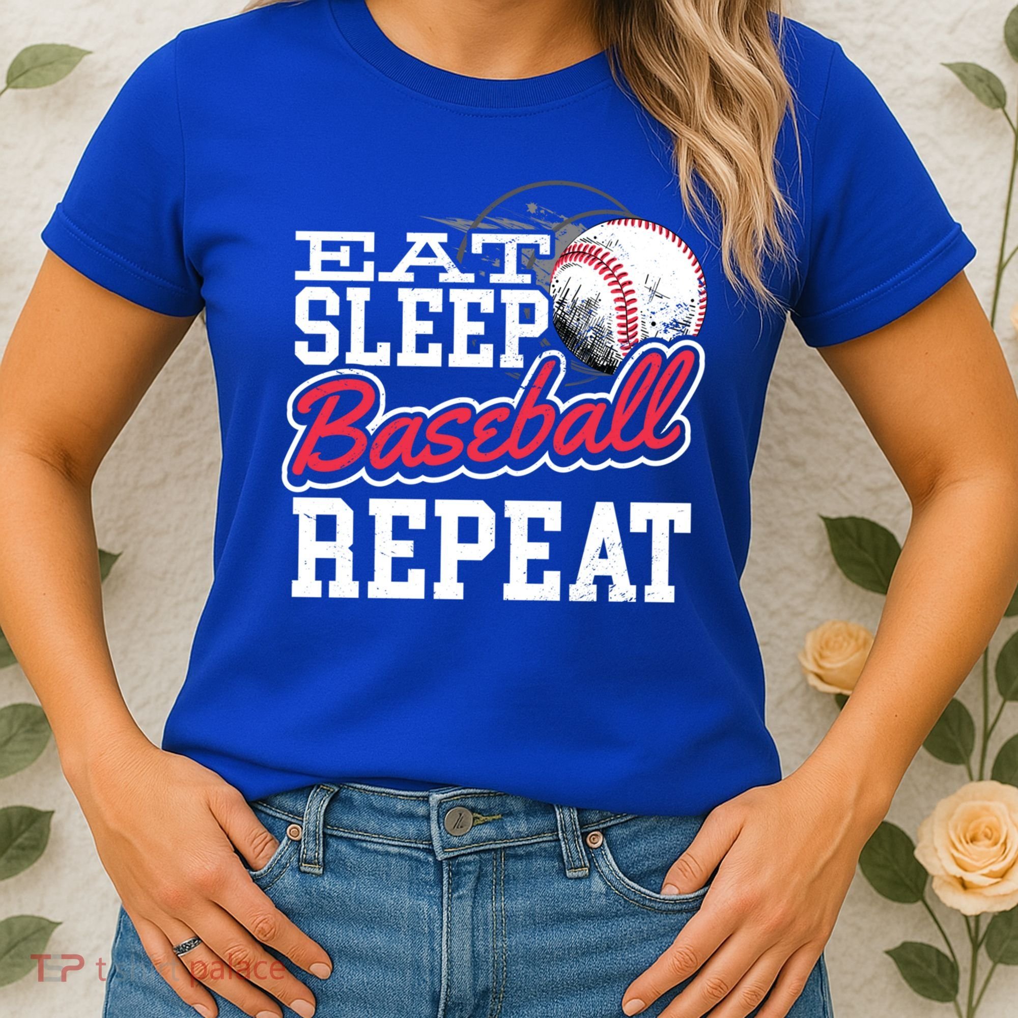 Eat Sleep Baseball Repeat Baseball Player Sports Lover Gift Women's T-Shirt