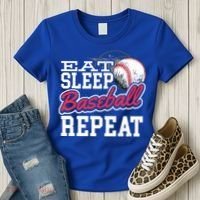 Eat Sleep Baseball Repeat Baseball Player Sports Lover Gift Women's T-Shirt thumb 3