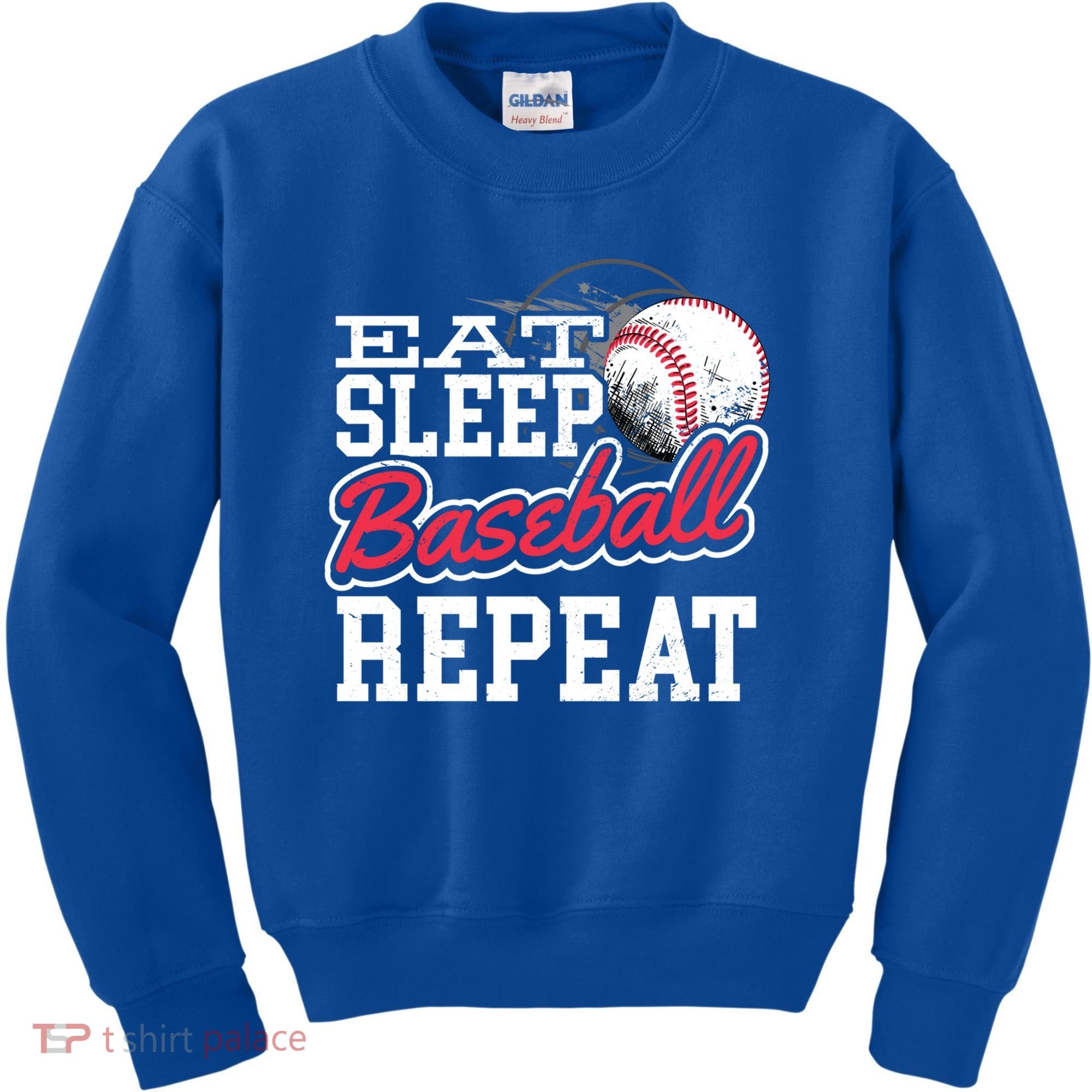 Eat Sleep Baseball Repeat Baseball Player Sports Lover Gift Kids Sweatshirt