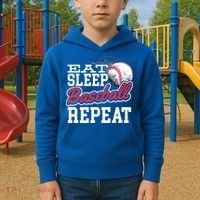 Eat Sleep Baseball Repeat Baseball Player Sports Lover Gift Kids Hoodie thumb 2