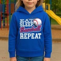 Eat Sleep Baseball Repeat Baseball Player Sports Lover Gift Kids Hoodie thumb 3