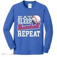 Eat Sleep Baseball Repeat Baseball Player Sports Lover Gift Kids Long Sleeve Shirt thumb 0