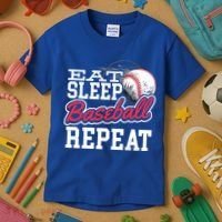 Eat Sleep Baseball Repeat Baseball Player Sports Lover Gift Kids T-Shirt thumb 3