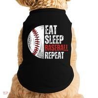 Eat Sleep Baseball Repeat Funny Baseball Players Doggie Tank thumb 0