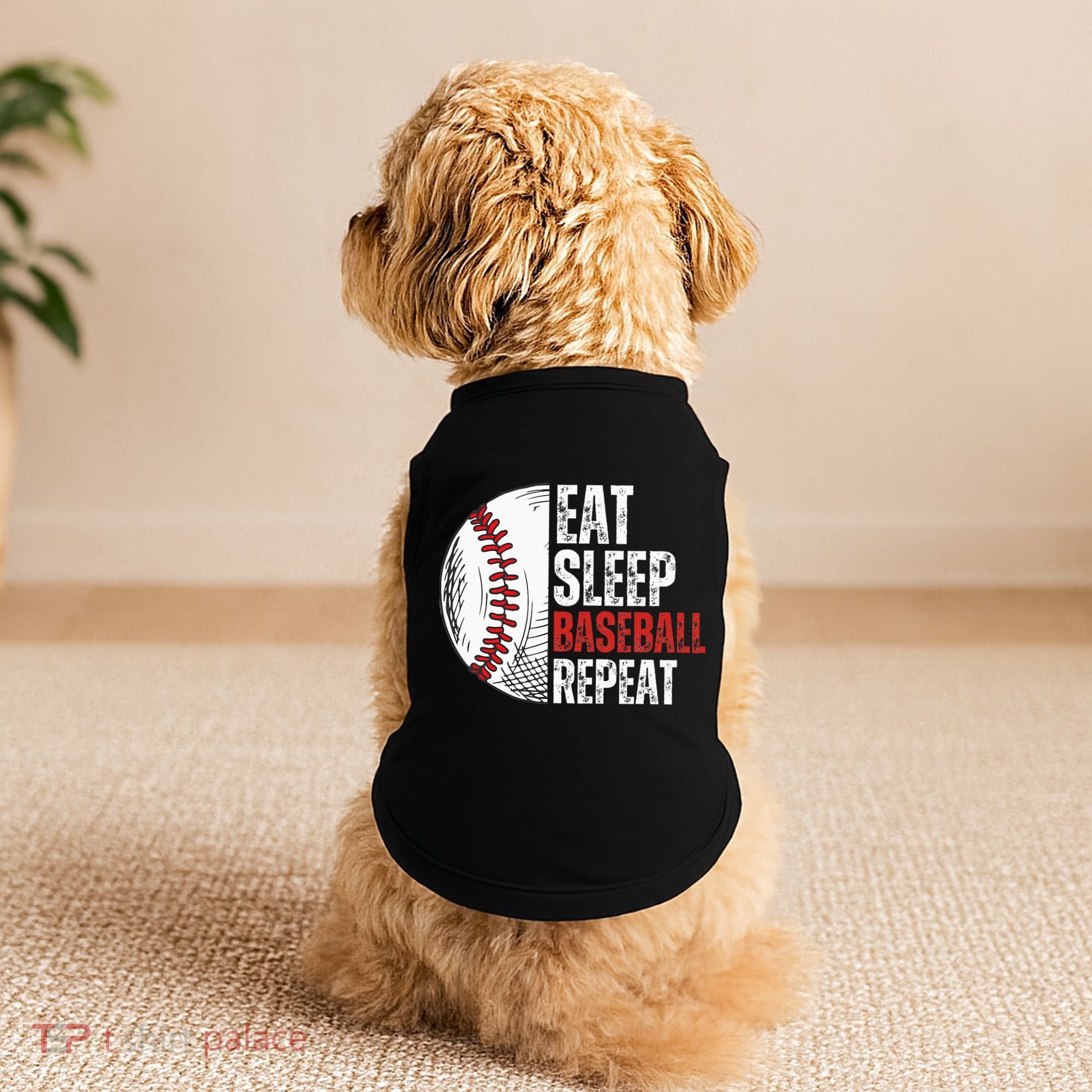 Eat Sleep Baseball Repeat Funny Baseball Players Doggie Tank