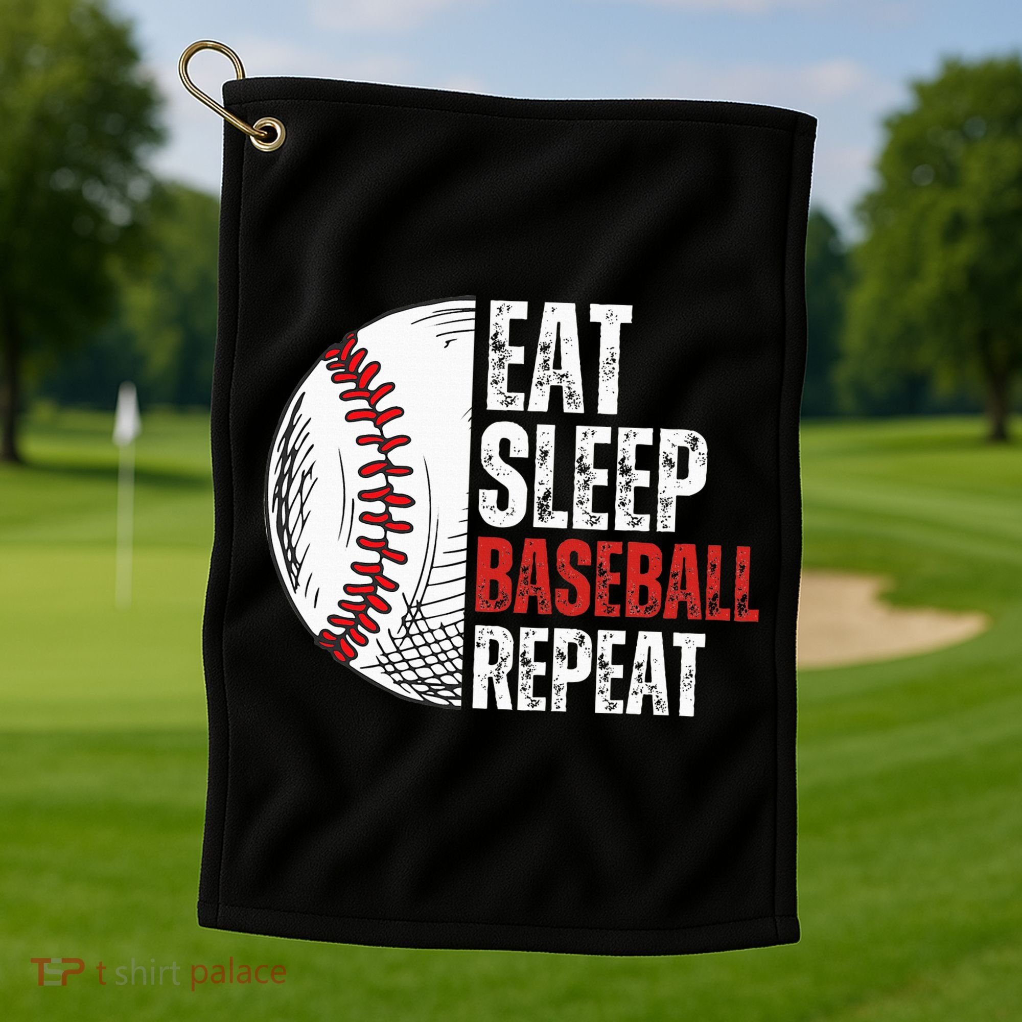 Eat Sleep Baseball Repeat Funny Baseball Players Golf Towel
