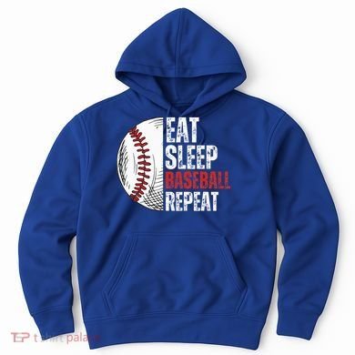 Eat Sleep Baseball Repeat Funny Baseball Players Hoodie