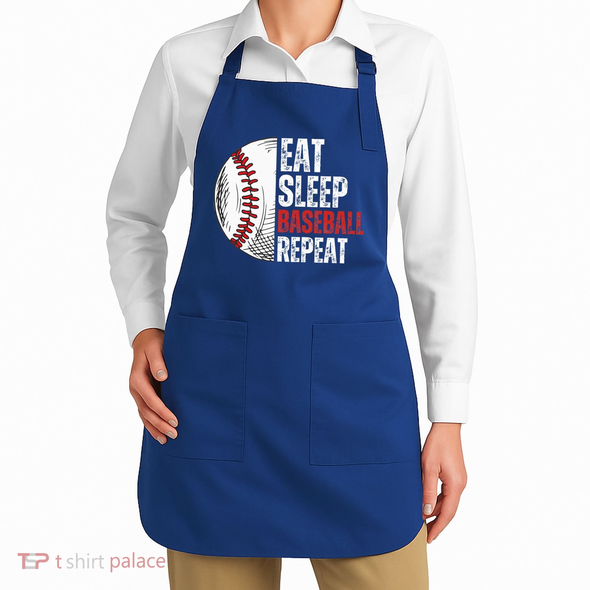 Eat Sleep Baseball Repeat Funny Baseball Players Apron