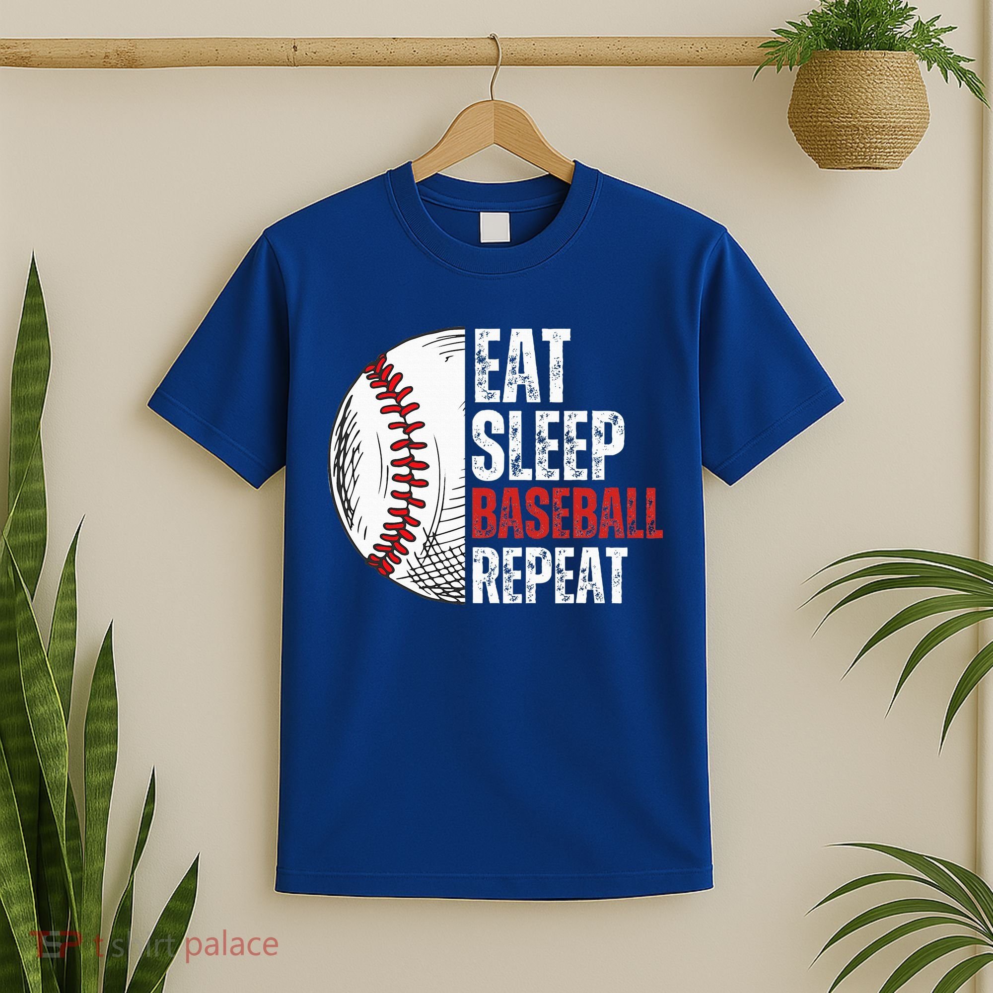 Eat Sleep Baseball Repeat Funny Baseball Players T-Shirt