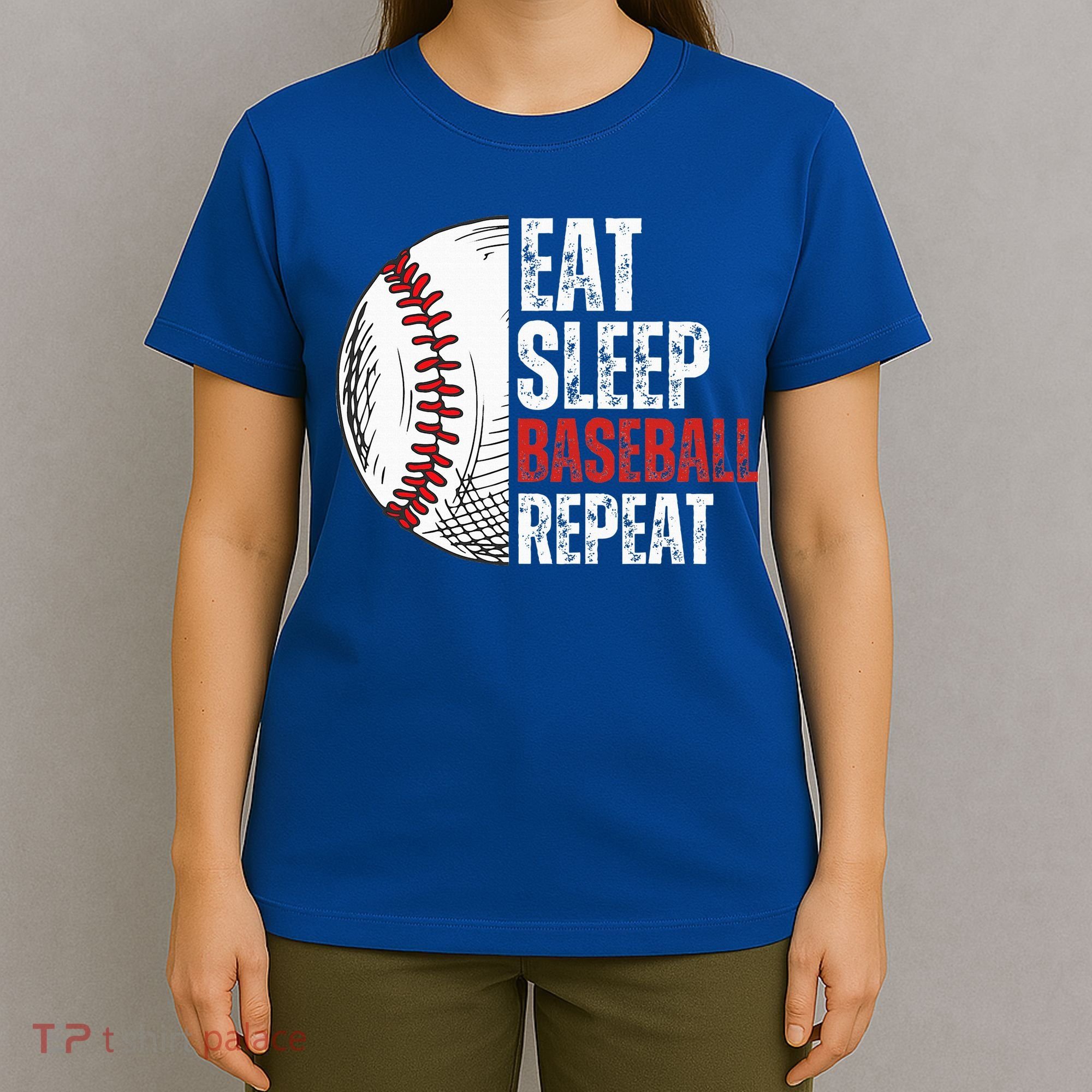 Eat Sleep Baseball Repeat Funny Baseball Players T-Shirt