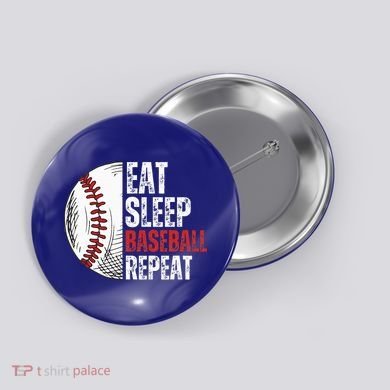 Eat Sleep Baseball Repeat Funny Baseball Players Button
