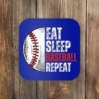 Eat Sleep Baseball Repeat Funny Baseball Players Coaster thumb 0