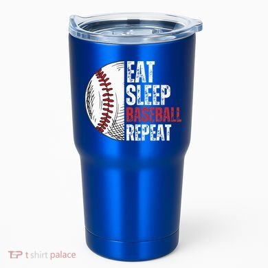 Eat Sleep Baseball Repeat Funny Baseball Players Tumbler