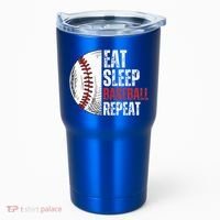 Eat Sleep Baseball Repeat Funny Baseball Players Tumbler thumb 0