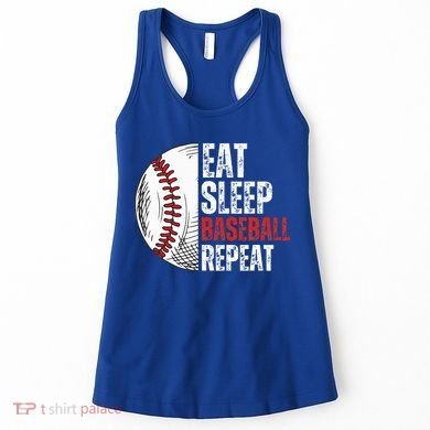 Eat Sleep Baseball Repeat Funny Baseball Players Women's Tank Top
