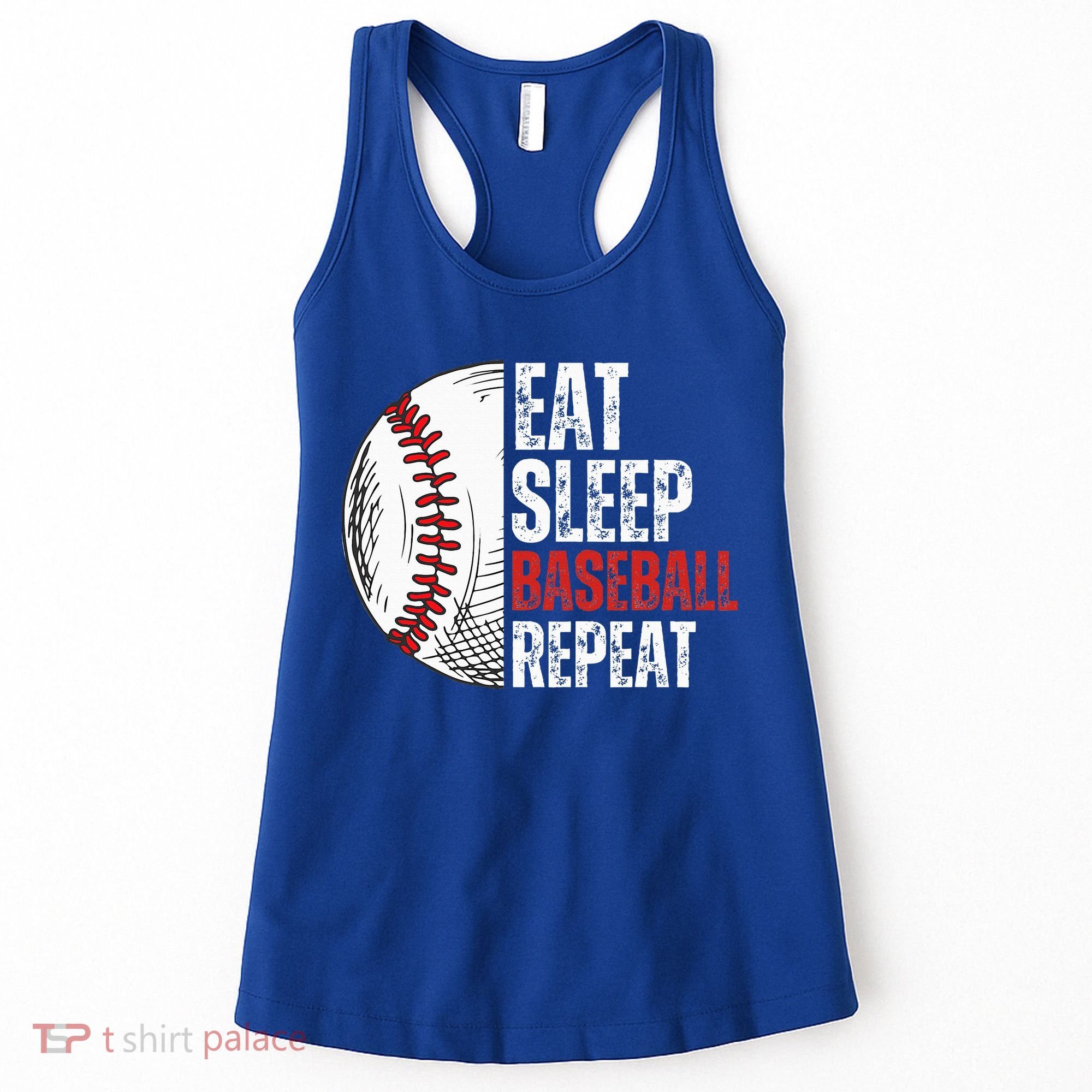 Eat Sleep Baseball Repeat Funny Baseball Players Women's Tank Top
