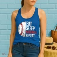 Eat Sleep Baseball Repeat Funny Baseball Players Women's Tank Top thumb 2