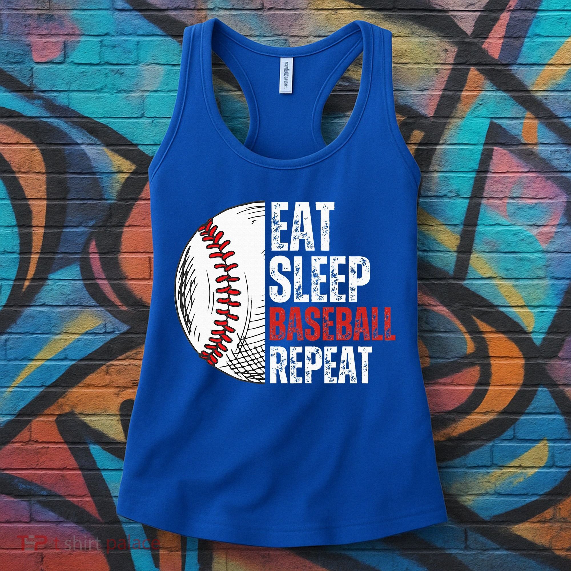 Eat Sleep Baseball Repeat Funny Baseball Players Women's Tank Top