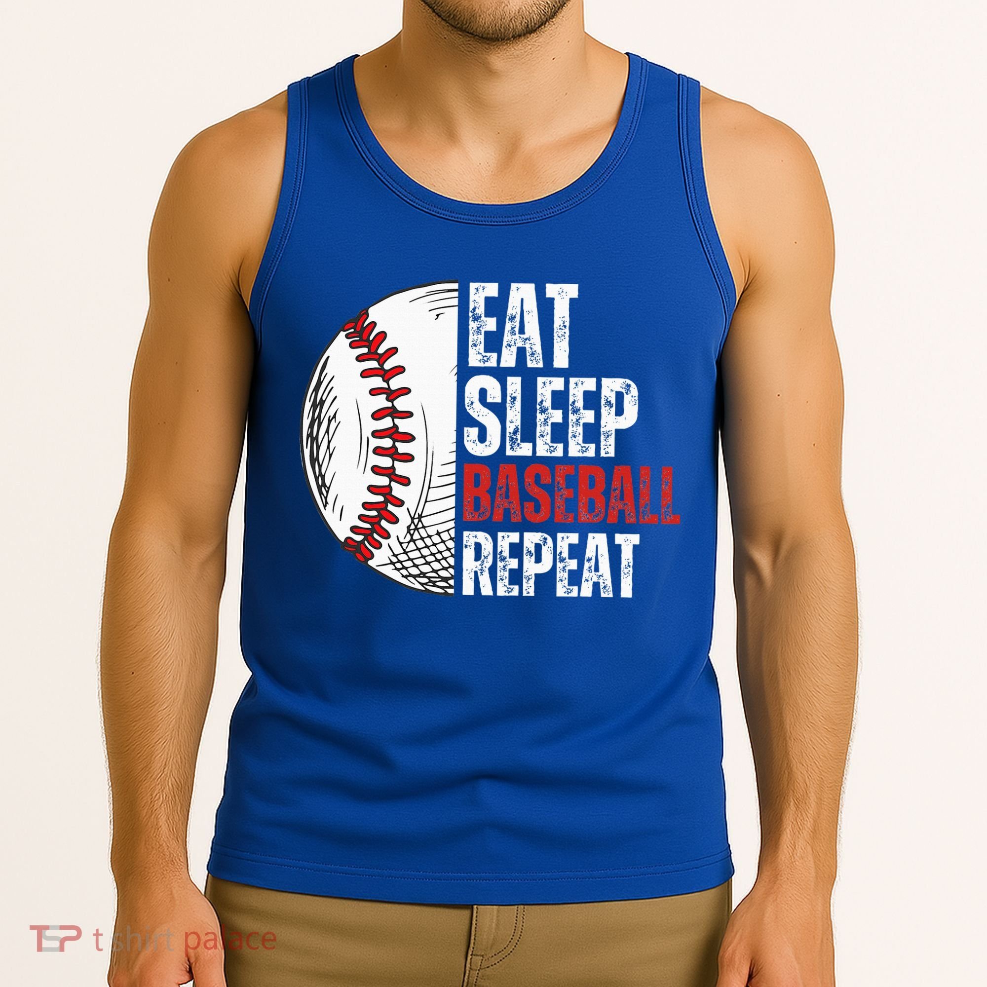 Eat Sleep Baseball Repeat Funny Baseball Players Tank Top