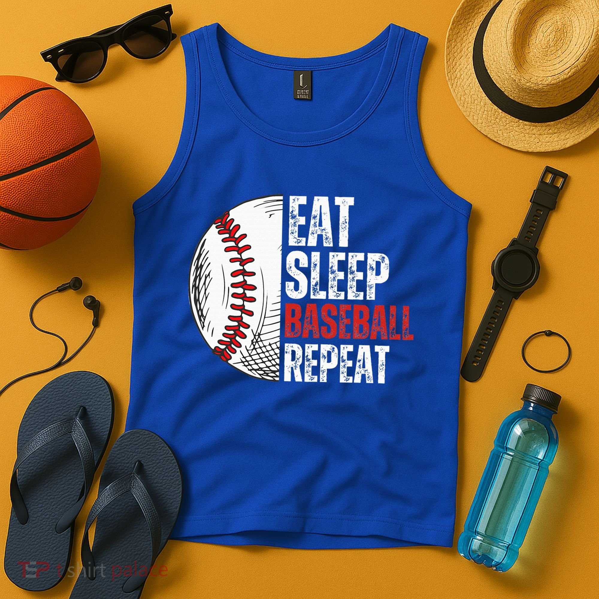 Eat Sleep Baseball Repeat Funny Baseball Players Tank Top